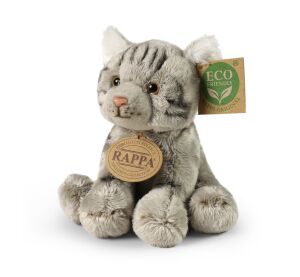 Rappa Plüschkatze sitzend grau 14 cm ECO-FRIENDLY